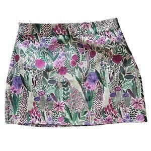Fore Lightweight Tapestry Floral Mini Skirt Medium Whimsical Feminine Cottage